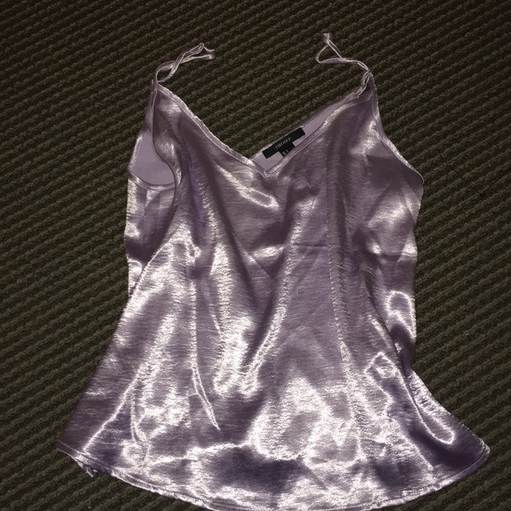 Forever 21 Metallic Adjustable Tank Top